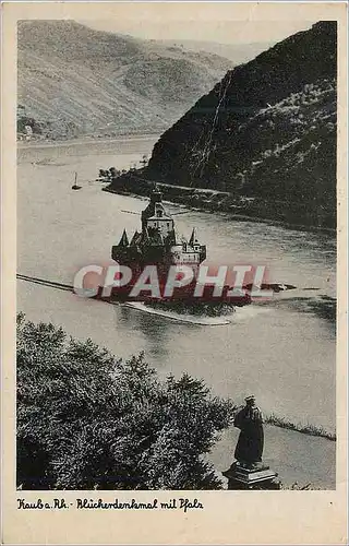 Cartes postales moderne Kaub a Rh Blucherdenkmal mit Pfalz