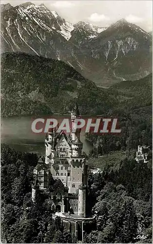 Cartes postales moderne Allgau Schloss Neuschwanstein mit Schloss Hohenschwangau und Alpsee