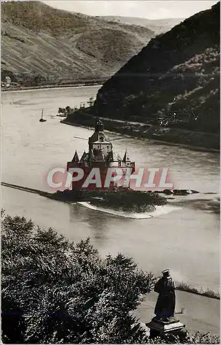 Cartes postales moderne Kaub am Rhein Blucherdenkmal und Pfalz