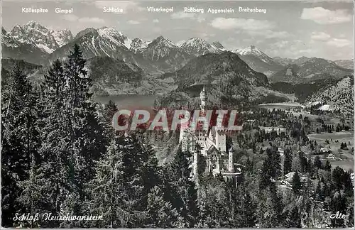 Moderne Karte Schloss Neuschwanstein