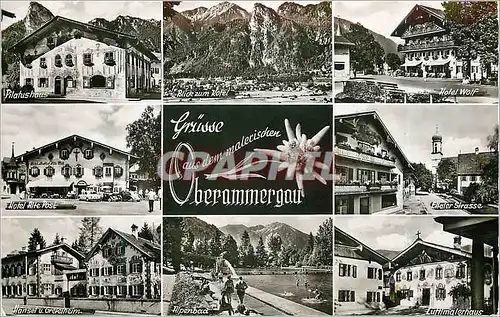 Moderne Karte Grusse aus dem malecischen Oberammergau