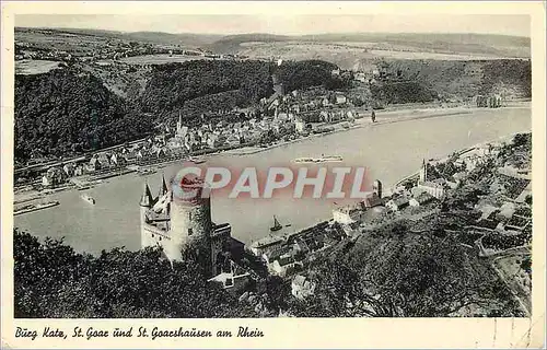 Cartes postales moderne Burg Katz St Goaz und St Goacshausen am Rhein