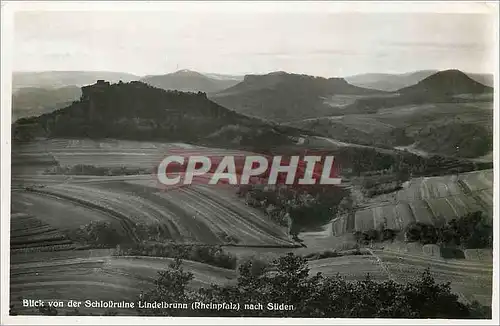 Moderne Karte Blick von der Schlossbruine Linderbrunn Rheinpfalz nach Suden