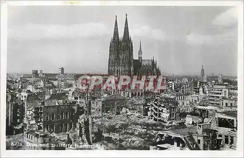 Moderne Karte Koln Dom und Zersforte Militaria