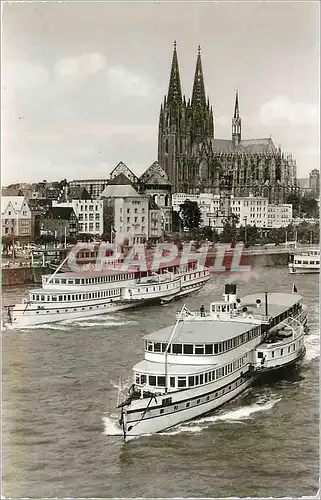 Cartes postales moderne Koln am Rhein Rheinufer Bateau