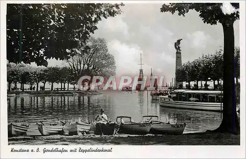 Cartes postales moderne Konstanz a B Gondelhafen mit Zeppelindenkmal Bateaux