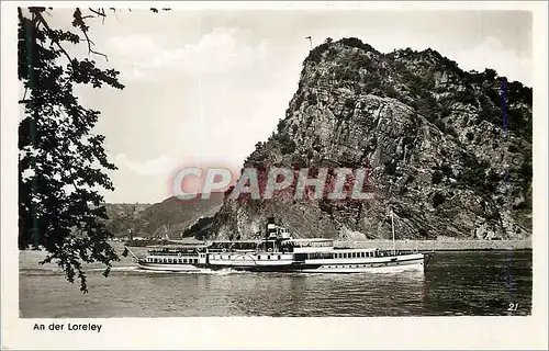 Moderne Karte An der Loreley Bateau