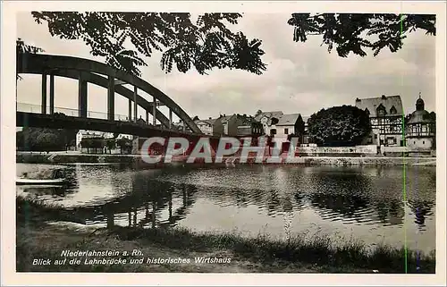 Cartes postales moderne Niederlahnstein a Rh Blick auf die Lahnbrucke und historisches Wirtshaus