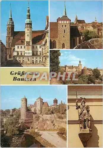 Cartes postales moderne Grusse aus Bautzen Rathaus und Petridom
