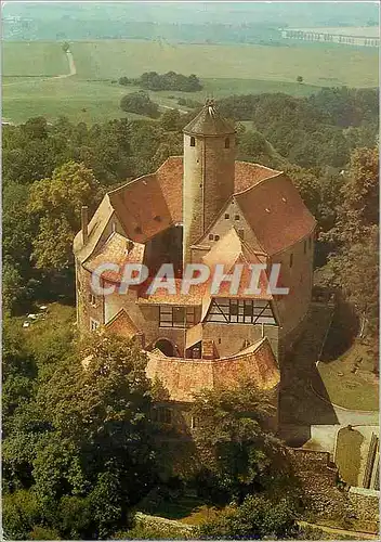 Moderne Karte Luftbilserie der Interflug Burg Schonfels