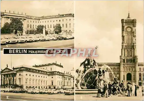 Cartes postales moderne Berlin Hauptstadt der DDR Rathaus and Neptunbrunnen