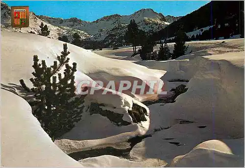 Moderne Karte Valls d Andorra Painage du Vall d Esvalira au fond le cirque des Pessons