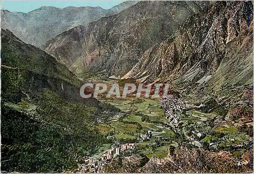 Cartes postales moderne Valls d Andorra Les Escaldes Andorra la Villa Panorama sur les Escaldes et Andorre la Vieille