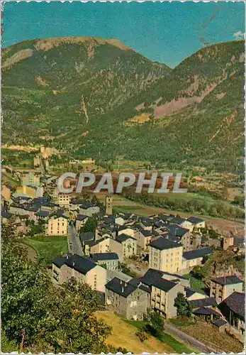Moderne Karte Andorra la Vella Vue aerienne au fond Les Escaldes