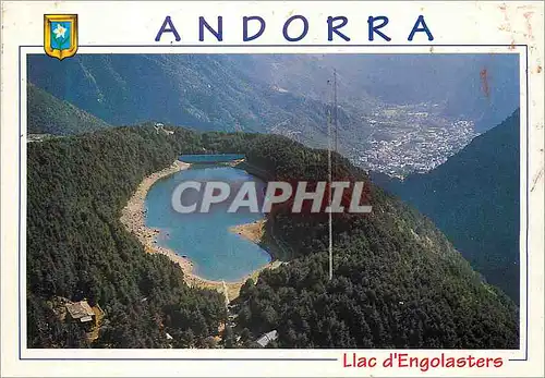 Moderne Karte Principat d Andorra Vue aerienne au fond Les Escaldes et Andorra la Vella