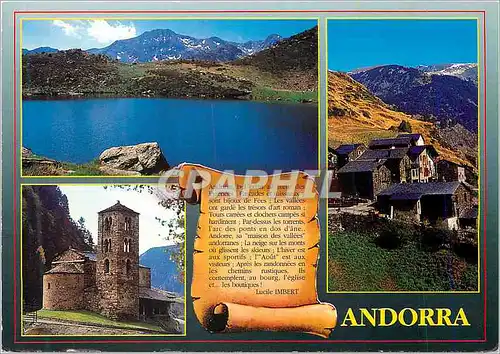 Cartes postales moderne Valls d Andorra Llac de Tristraina Sant Joan de Caselles Poble tipic de Ransol