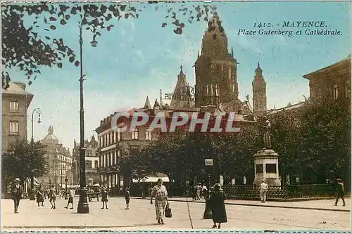 Cartes postales Mayence Place Gutenberg et Cathedrale