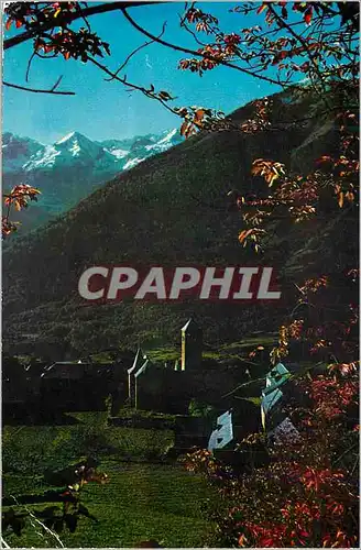 Moderne Karte Valle de Aran Vilamos Au fond le pic de la Maladetta