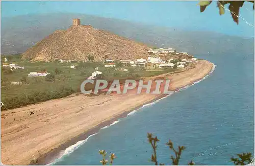 Moderne Karte Castel de Ferro Granada Plage du Sotillo Au fond le chatequ qui fut reconquis