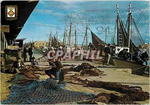 Moderne Karte Castellon de la Plana Vue partielle du port Bateaux