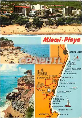 Cartes postales moderne Costa Dorada Tarragona Miami Playa Montroig Divers aspects de la ville