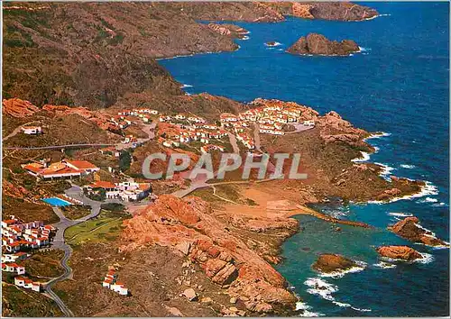 Moderne Karte Costa Brava Cabo Creus Vista aerea de Club Mediterranee