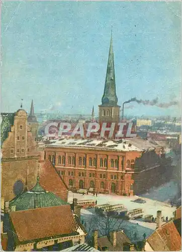 Moderne Karte Latvian SSR panoramic view of riga