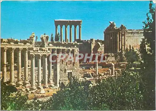 Moderne Karte Baalbeck roman columns jupiter and bacchus temple