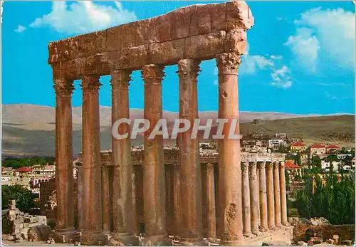 Moderne Karte Lebanon Baalbeck les colonnes de jupiter et temple de bacchus