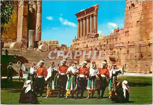 Cartes postales moderne Lebanon Baalbeck danseurs folklorique Libanaise