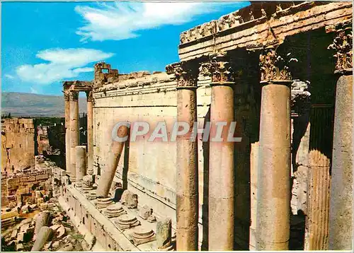 Moderne Karte Lebanon Baalbeck le colonnes penchee du temple de baachus