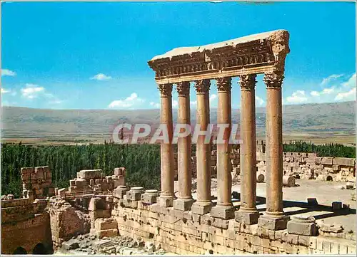 Moderne Karte Lebanon Baalbeck les six colonnes du temple de jupiter et les detail