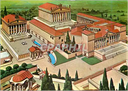 Moderne Karte Lebanon Baalbeck reconstitution des temple