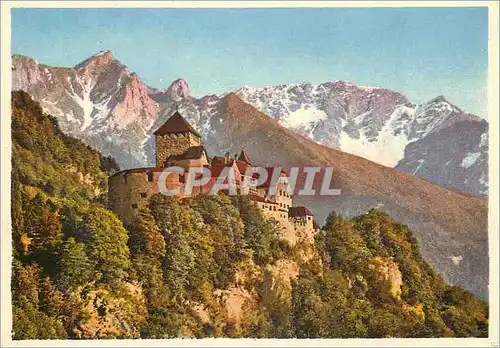 Cartes postales moderne Furstentum liechtenstein schloss vaduz(560 m u M)mit falkale (2566m)