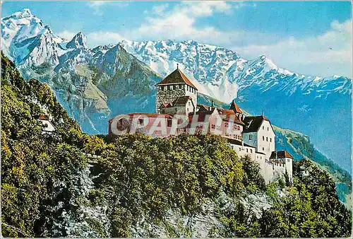 Moderne Karte Vaduz furstentum liechtenstein chateau de vaduz avec falknis (2560 m)