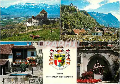 Cartes postales moderne schloss vaduz und rheintal vaduz mittagspitze