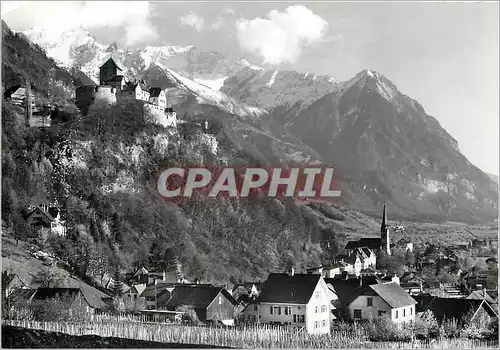 Moderne Karte schloss Vaduz furstentum liechtenstein mit rappenstein und falknis