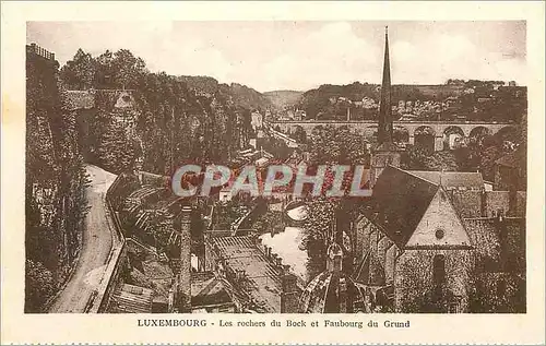 Cartes postales Luxembourg Les rochers du Bock et Faubourg du Grund