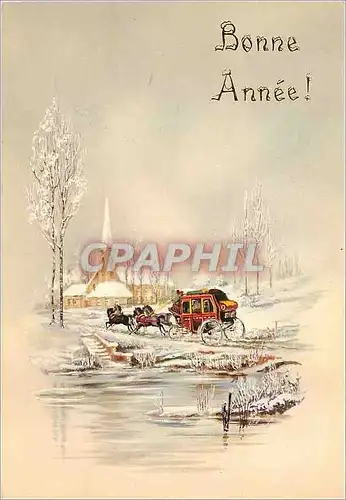 Cartes postales moderne Bonne annee Caleche