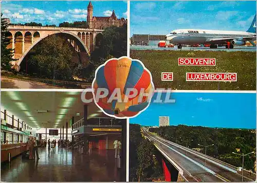 Cartes postales moderne Luxembourg Avion Luxair Dirigeable Ballon
