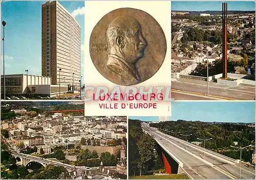 Cartes postales moderne Luxembourg Centre Europeen Robert Schuman Medaille Pont Grande Duchesse Charlotte