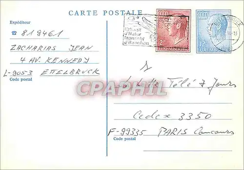 Entier Postal Luxembourg 1990 pour Paris
