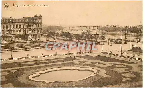 Cartes postales Liege Les Terrasses et la Meuse