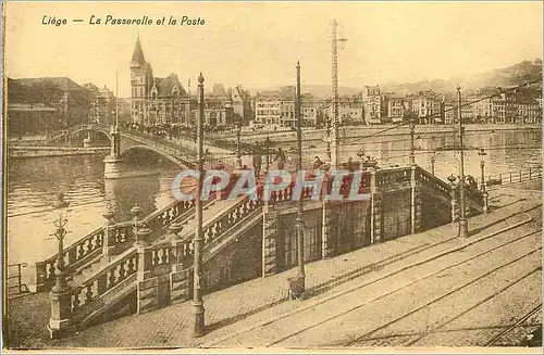 Cartes postales Liege La Passerelle et la Poste