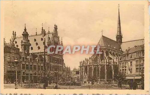 Cartes postales Louvain Place Foch et Eglise St Pierre