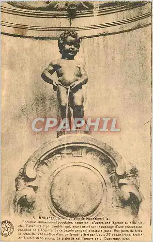 Cartes postales Bruxelles Fontaine de Manneken-Pis