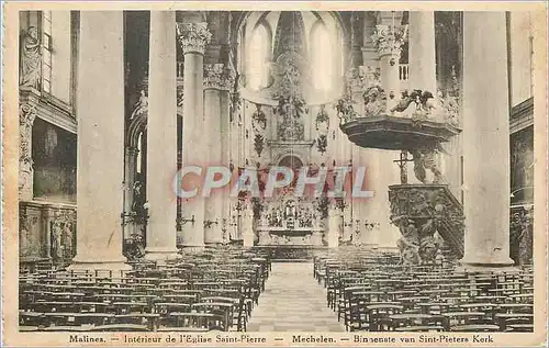 Cartes postales Malines Interieur de l'Eglise Saint-Pierre