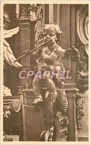 Cartes postales Mons Eglise Saint-Nicolas en Havre Ange musicen Flute
