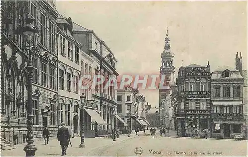 Ansichtskarte AK Mons Le Theatre et la rue de Nimy