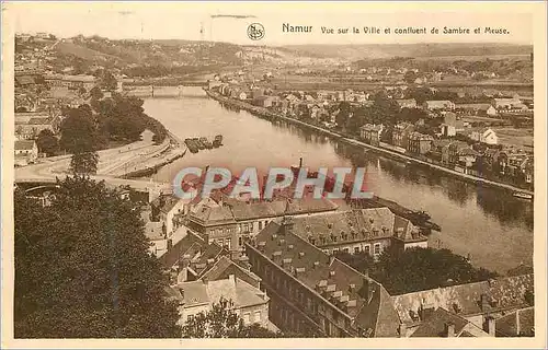 Ansichtskarte AK Namur Vue sur la Ville et confluent de Sambre et Meuse